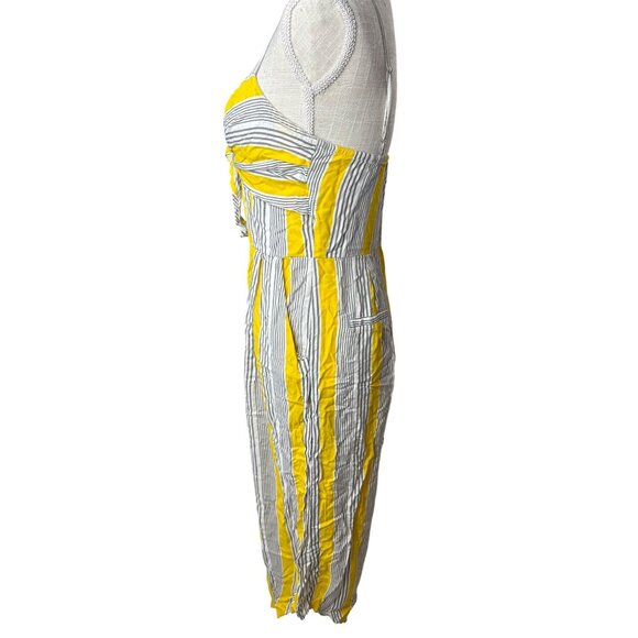 Shein Yellow & White Striped Jumpsuit L - Picture 3 of 12